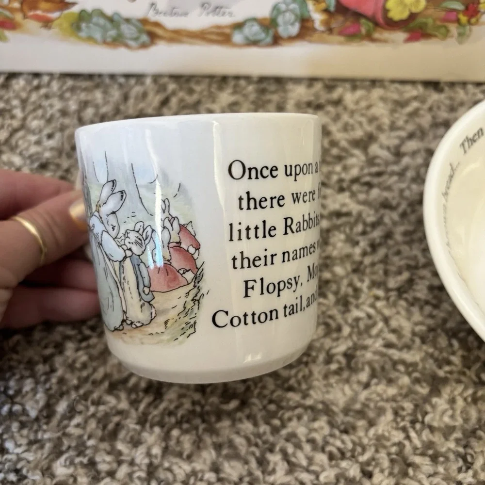 Vintage Wedgwood Peter Rabbit Nursery Set in Box – Beatrix Potter Plate Bowl Mug